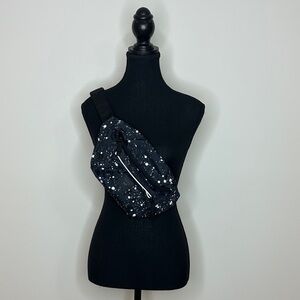 [BAG/PET] CANADA POOCH Black Splatter Sling Fanny Pack | Adjustable Crossbody